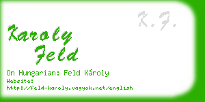 karoly feld business card